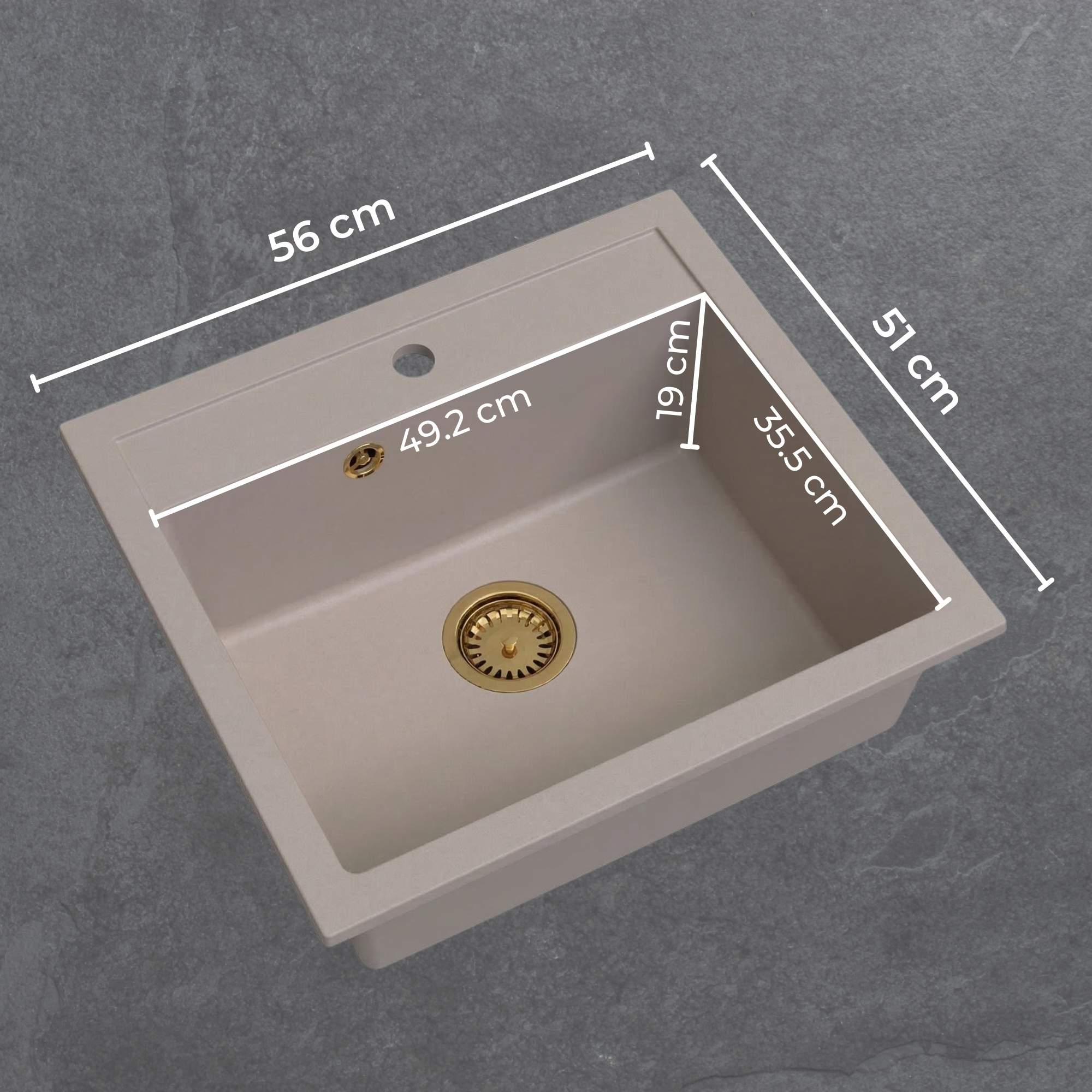 Zlew granitowy jednokomorowy Ferrum 1K60